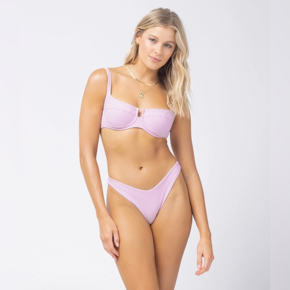 NWT L*SPACE Camellia Bikini Top and Cabana Bikini Bottom Set in Peony
